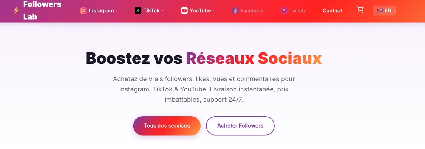 Followers Lab - meilleur site achat followers Instagram 2026